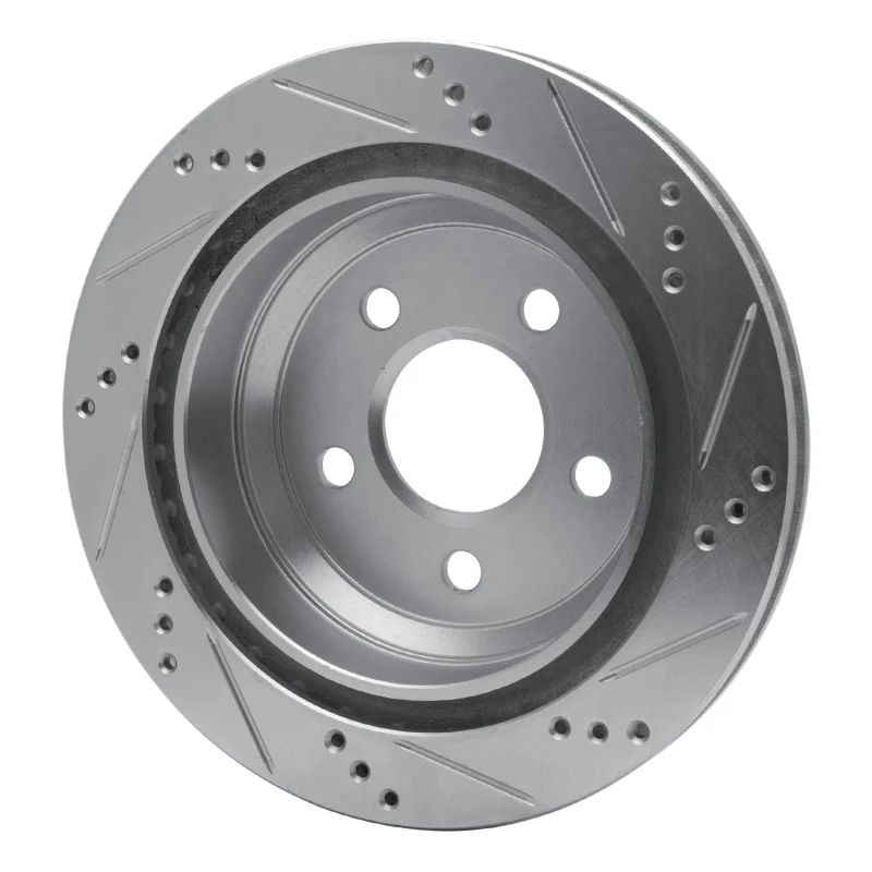 R1 98-02 Chevrolet Camaro Rear Left Drilled & Slotted Silver Brake Rotor - Image 2