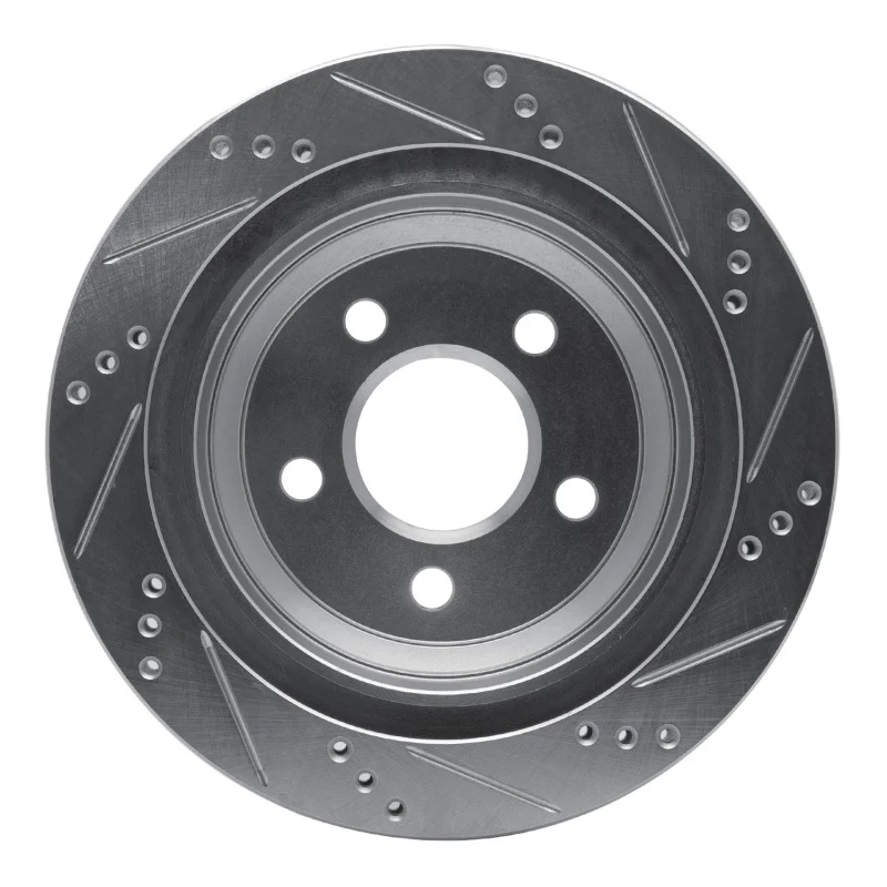 R1 98-02 Chevrolet Camaro Rear Left Drilled & Slotted Silver Brake Rotor - Image 3