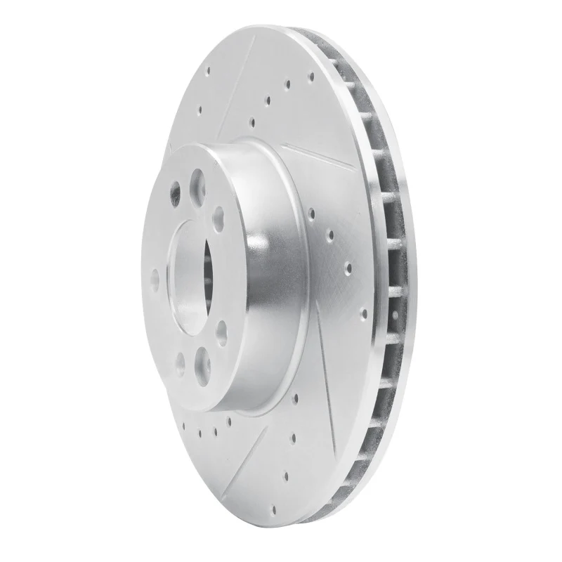R1 98-02 Ford Crown Victoria Front Left Drilled & Slotted Silver Brake Rotor - Image 2