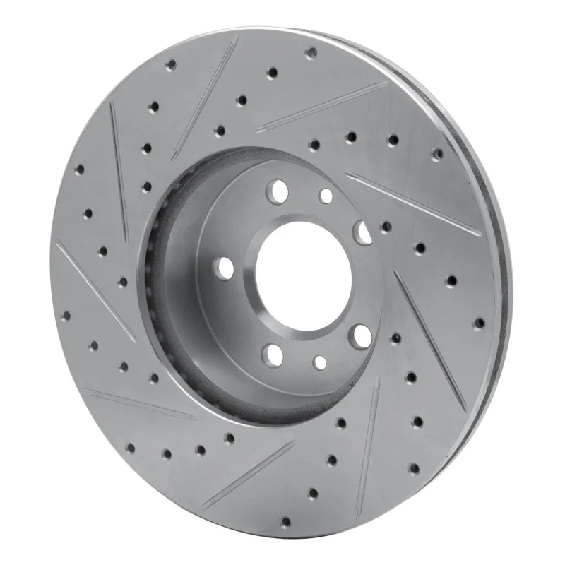 R1 98-02 Ford Crown Victoria Front Right Drilled & Slotted Silver Brake Rotor - Image 4