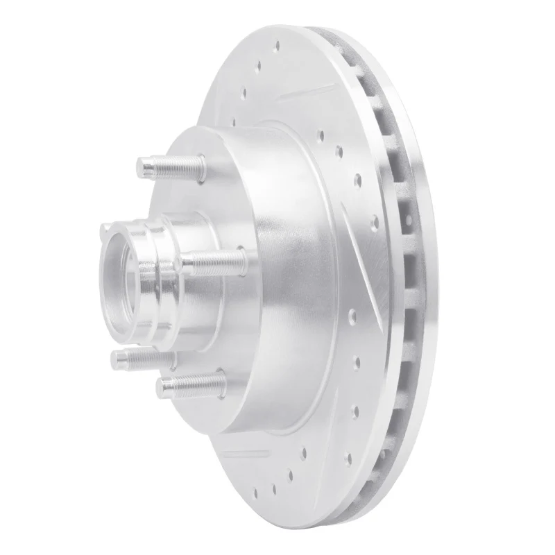 R1 98-02 Ford Ranger (USA/Canada) Front Left Drilled & Slotted Silver Brake Rotor - Image 2