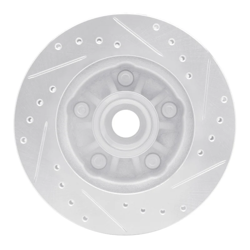R1 98-02 Ford Ranger (USA/Canada) Front Left Drilled & Slotted Silver Brake Rotor - Image 4