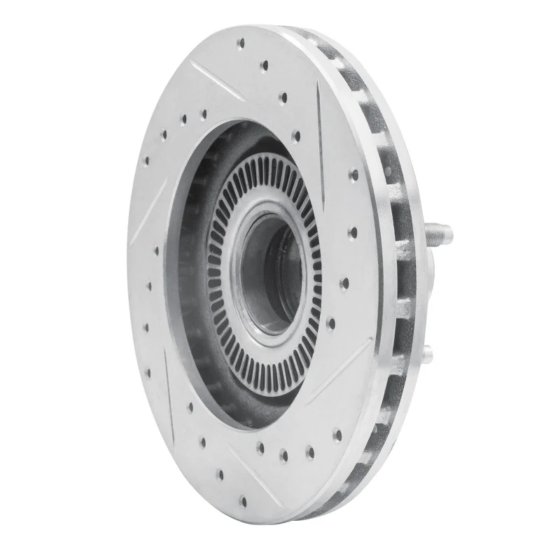 R1 98-02 Ford Ranger (USA/Canada) Front Right Drilled & Slotted Silver Brake Rotor - Image 4