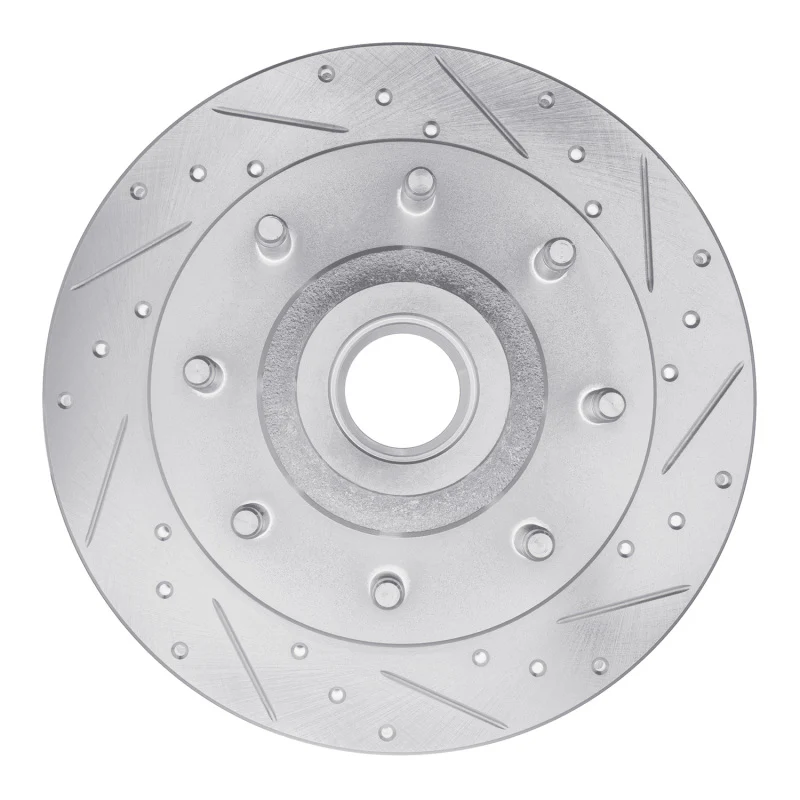 R1 98-03 Dodge B3500 / B2500 Front Right Drilled & Slotted Silver Brake Rotor
