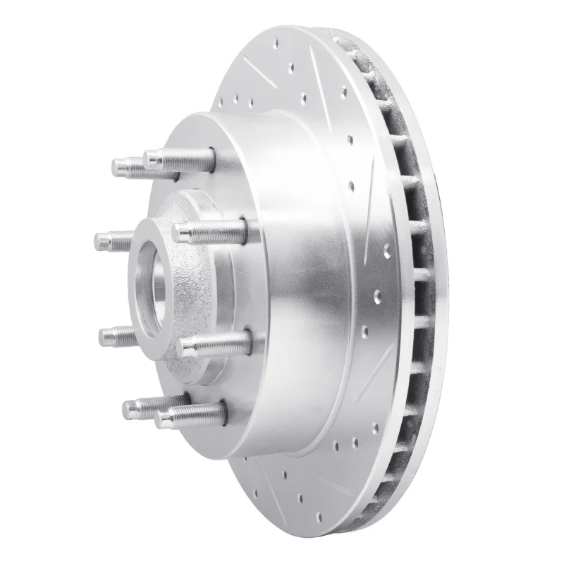 R1 98-03 Dodge B3500 / B2500 Front Right Drilled & Slotted Silver Brake Rotor - Image 2