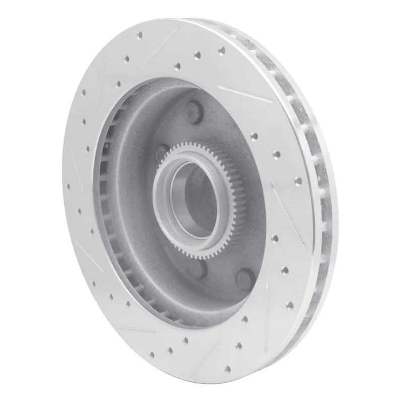 R1 98-03 Dodge B3500 / B2500 Front Right Drilled & Slotted Silver Brake Rotor - Image 3