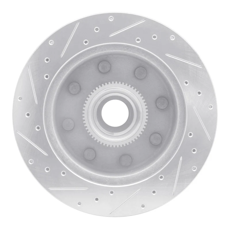 R1 98-03 Dodge B3500 / B2500 Front Right Drilled & Slotted Silver Brake Rotor - Image 5