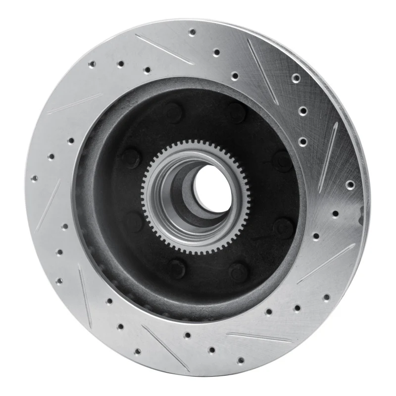 R1 98-03 Dodge Ram 2500 Van Front Left Drilled & Slotted Silver Brake Rotor - Image 2