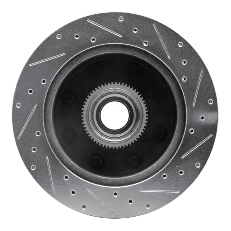 R1 98-03 Dodge Ram 2500 Van Front Left Drilled & Slotted Silver Brake Rotor - Image 4
