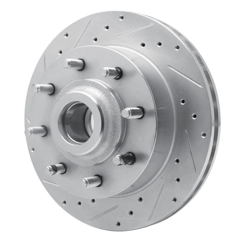 R1 98-03 Dodge Ram 2500 Van Front Left Drilled & Slotted Silver Brake Rotor - Image 5