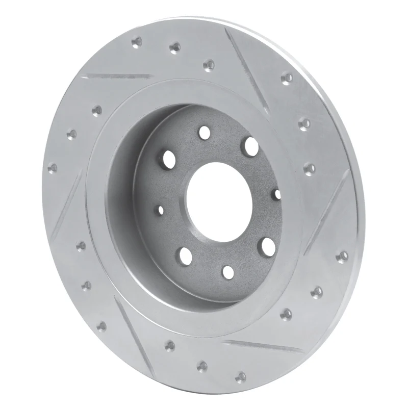 R1 98-03 Kia SEPHIA Rear Left Drilled & Slotted Silver Brake Rotor - Image 2