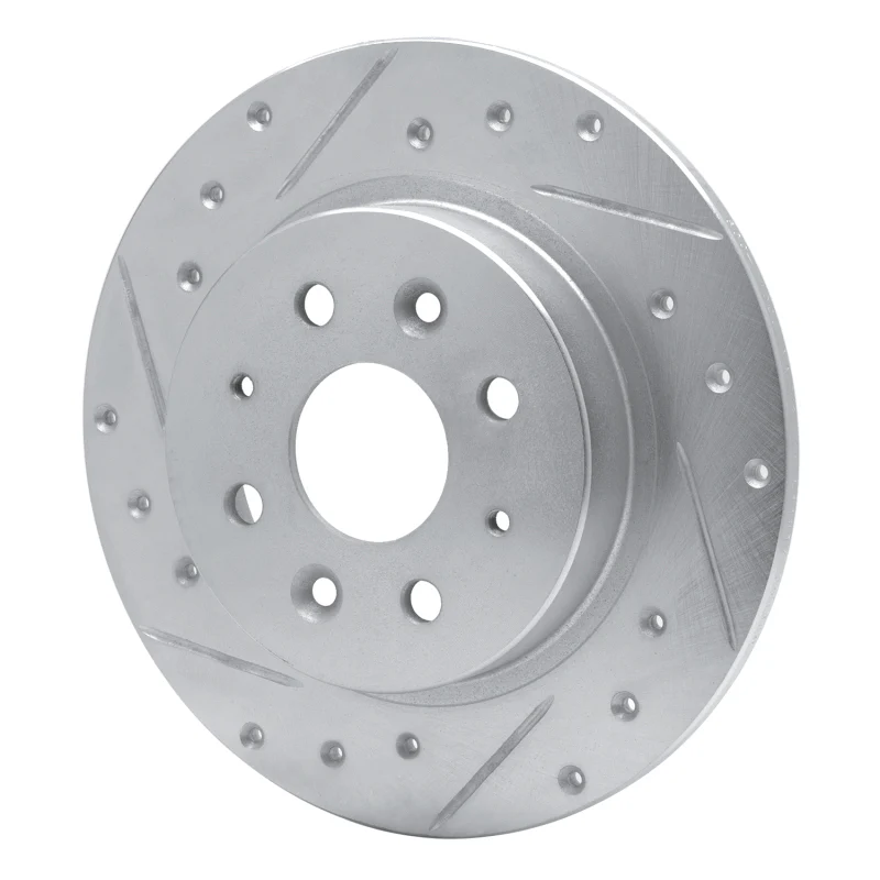 R1 98-03 Kia SEPHIA Rear Left Drilled & Slotted Silver Brake Rotor - Image 4