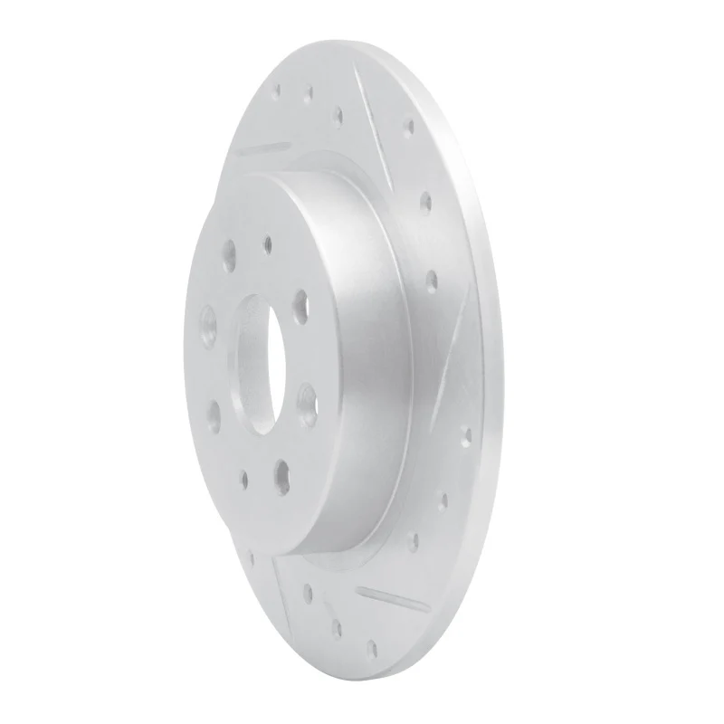 R1 98-03 Kia SEPHIA Rear Right Drilled & Slotted Silver Brake Rotor - Image 3