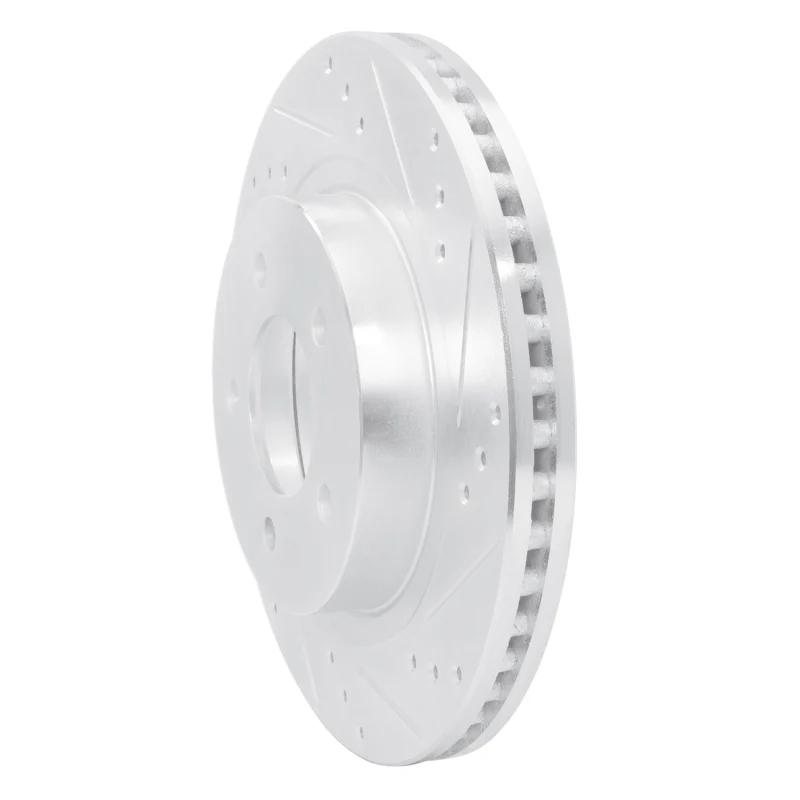 R1 98-04 Chrysler 300M Front Right Drilled & Slotted Silver Brake Rotor - Image 4