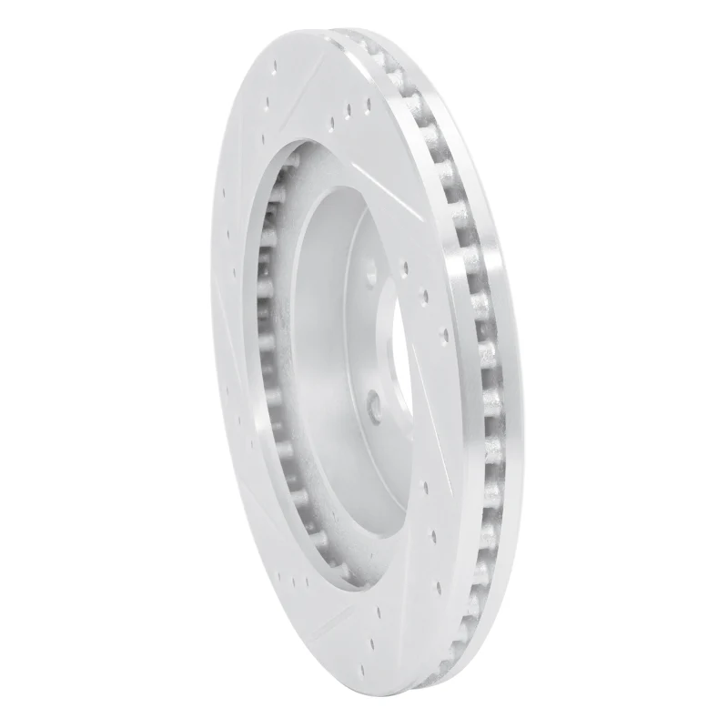 R1 98-04 Chrysler 300M Front Right Drilled & Slotted Silver Brake Rotor - Image 5