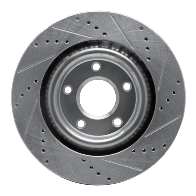 R1 98-04 Chrysler Concorde Front Left Drilled & Slotted Silver Brake Rotor - Image 2