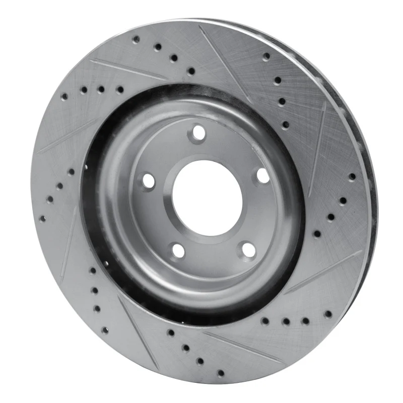 R1 98-04 Chrysler Concorde Front Left Drilled & Slotted Silver Brake Rotor - Image 3