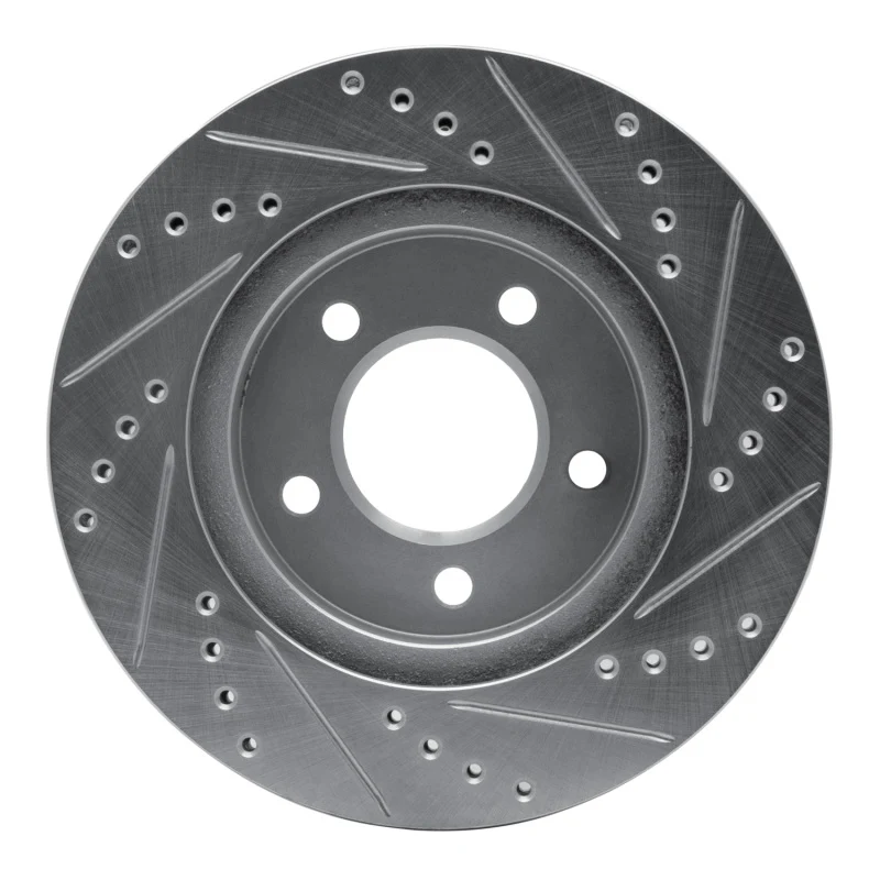 R1 98-04 Chrysler Concorde Front Left Drilled & Slotted Silver Brake Rotor - Image 5