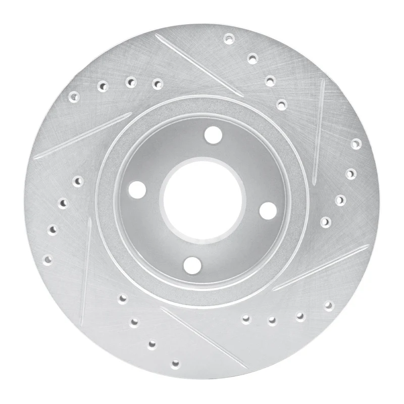 R1 98-04 Ford CONTOUR Front Left Drilled & Slotted Silver Brake Rotor - Image 3
