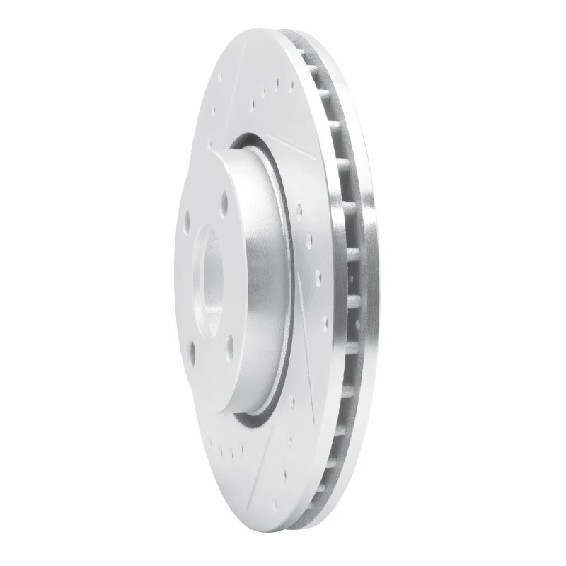 R1 98-04 Ford CONTOUR Front Left Drilled & Slotted Silver Brake Rotor - Image 4