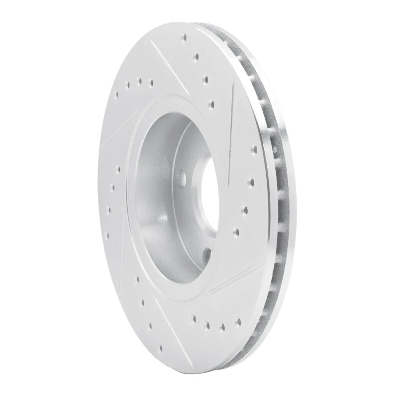 R1 98-04 Ford CONTOUR Front Left Drilled & Slotted Silver Brake Rotor - Image 5