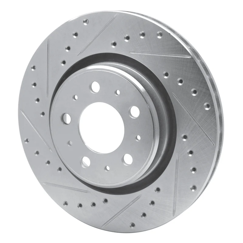 R1 98-04 Volvo C70 Front Left Drilled & Slotted Silver Brake Rotor - Image 5