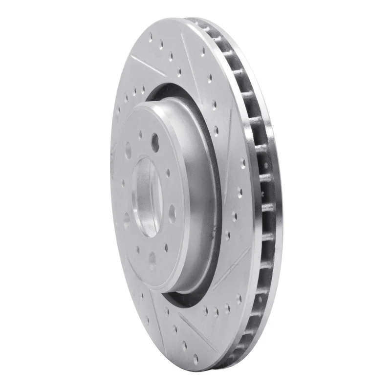 R1 98-04 Volvo C70 Front Right Drilled & Slotted Silver Brake Rotor - Image 5