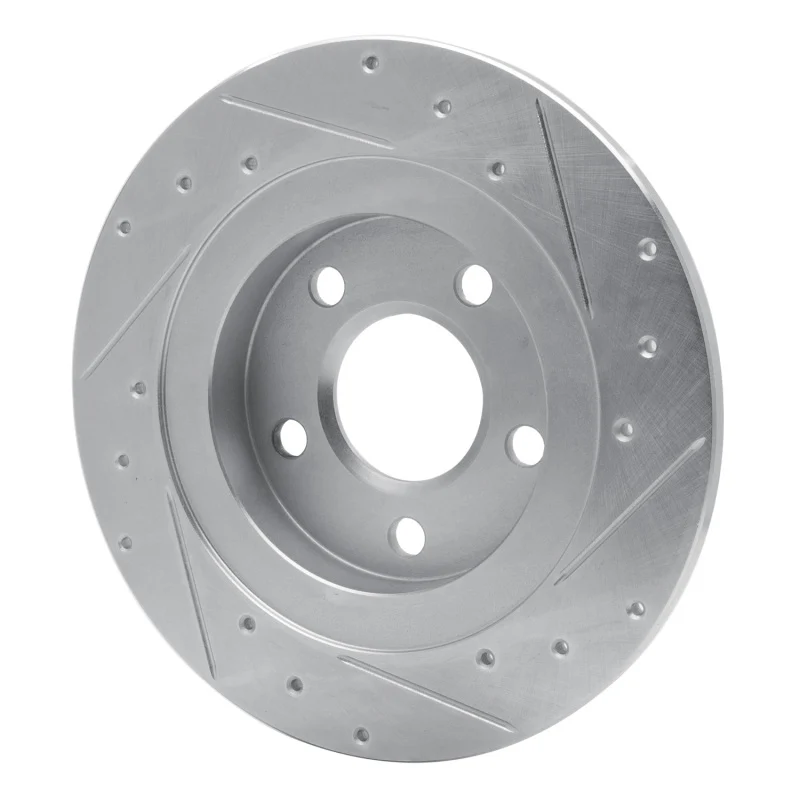 R1 98-05 Buick Park Avenue Rear Left Drilled & Slotted Silver Brake Rotor - Image 3