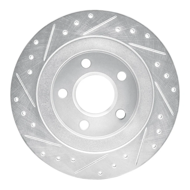 R1 98-05 Buick Park Avenue Rear Right Drilled & Slotted Silver Brake Rotor - Image 4