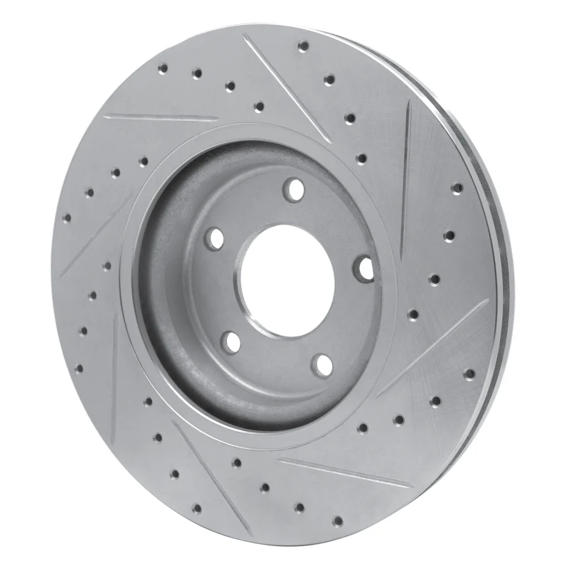R1 98-06 Jaguar XJR Front Left Drilled & Slotted Silver Brake Rotor - Image 3