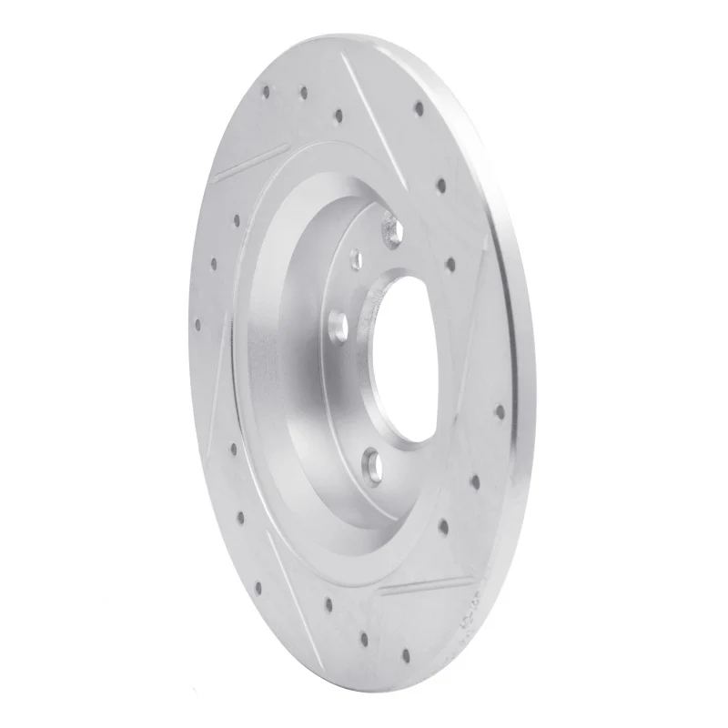 R1 98-15 Ford Fusion Rear Left Drilled & Slotted Silver Brake Rotor - Image 5