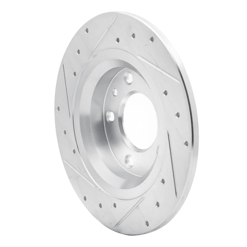 R1 98-15 Ford Fusion Rear Right Drilled & Slotted Silver Brake Rotor - Image 4
