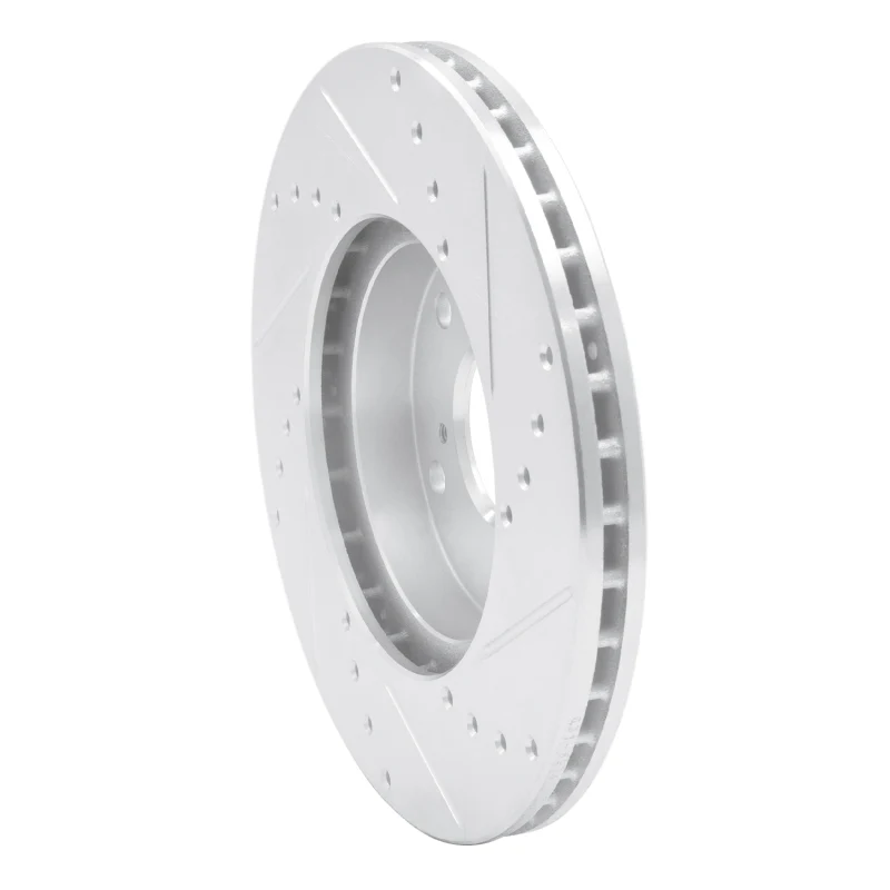 R1 98-22 Acura CSX Front Left Drilled & Slotted Silver Brake Rotor - Image 3