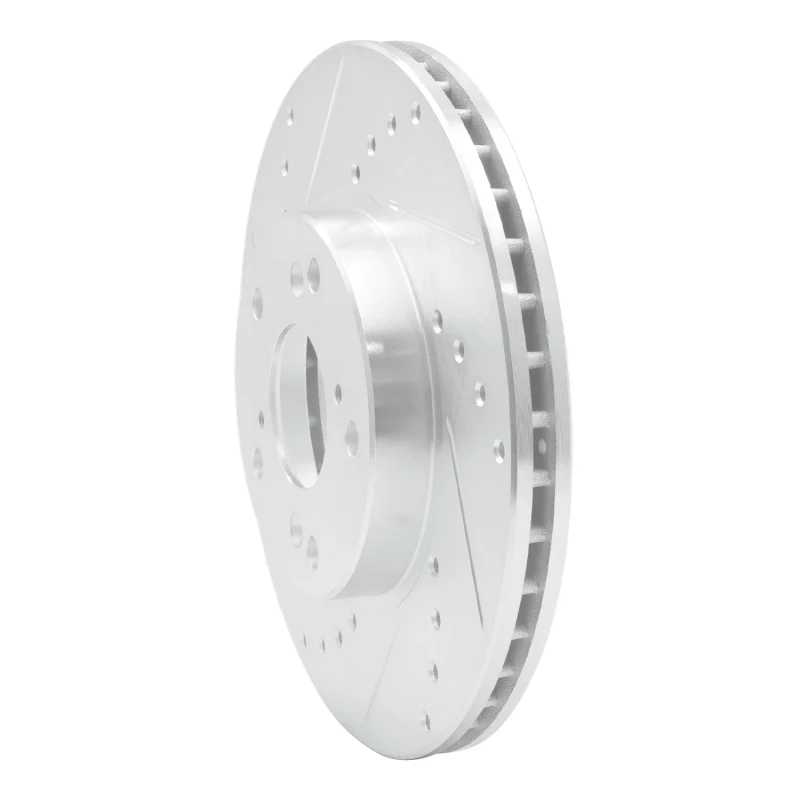 R1 98-22 Acura CSX Front Left Drilled & Slotted Silver Brake Rotor - Image 5
