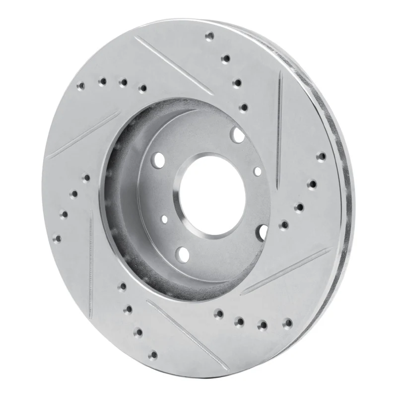 R1 98-99 Acura CL Front Left Drilled & Slotted Silver Brake Rotor - Image 3