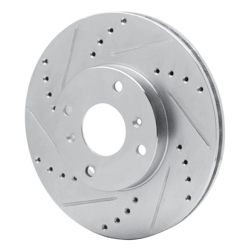 R1 98-99 Acura CL Front Left Drilled & Slotted Silver Brake Rotor - Image 4
