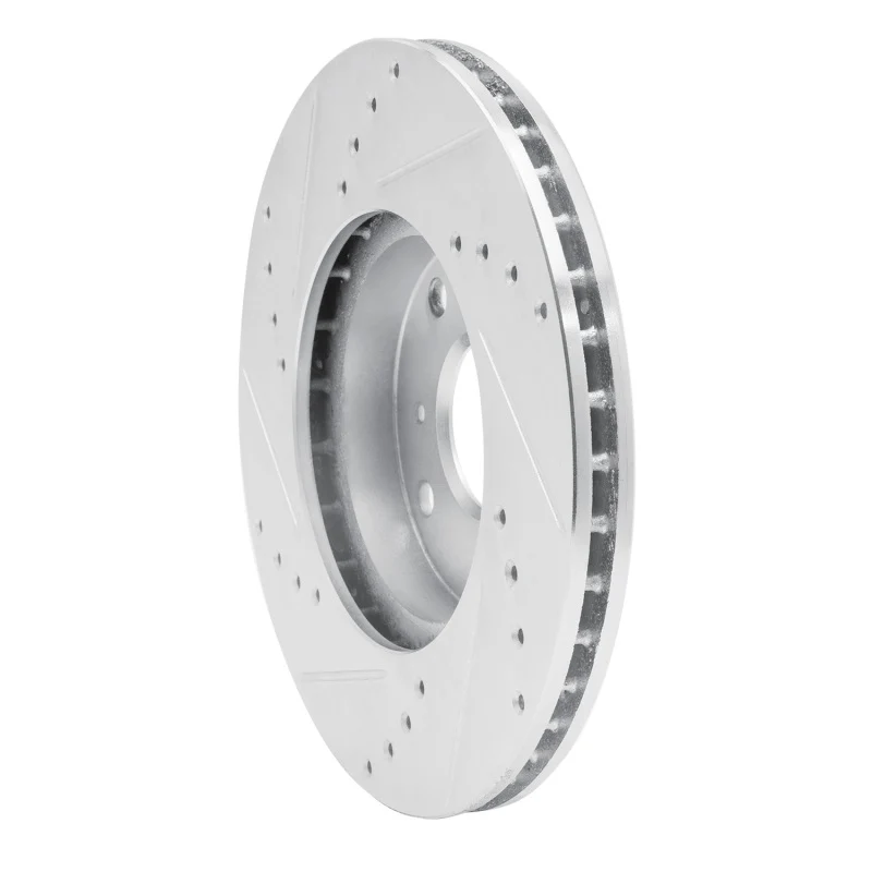 R1 98-99 Acura CL Front Right Drilled & Slotted Silver Brake Rotor - Image 2