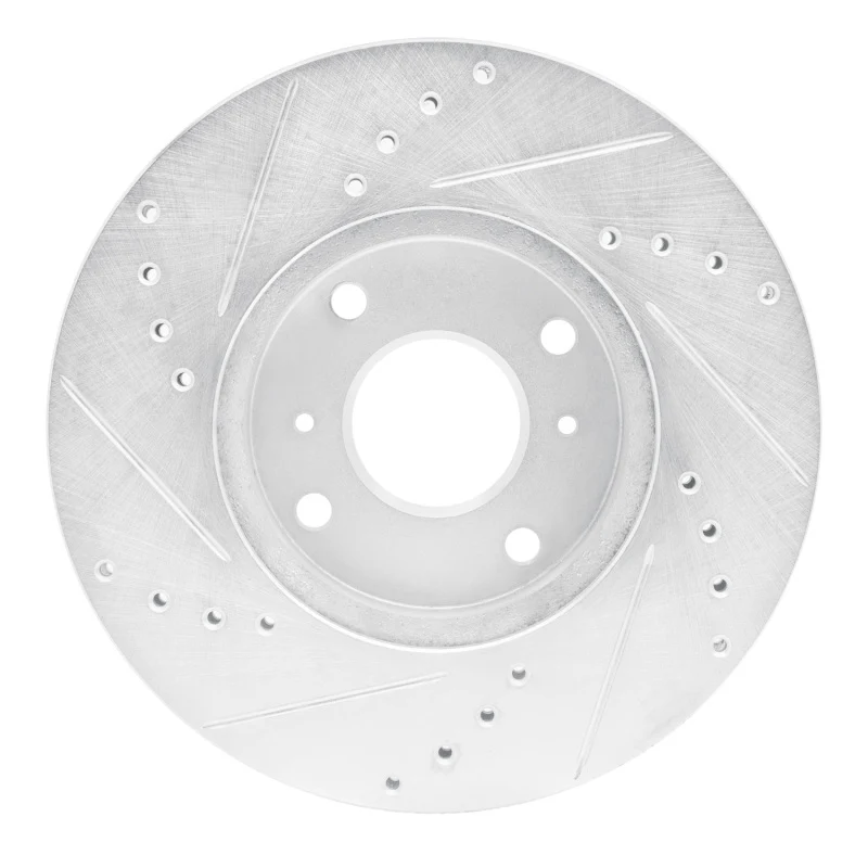 R1 98-99 Acura CL Front Right Drilled & Slotted Silver Brake Rotor - Image 5