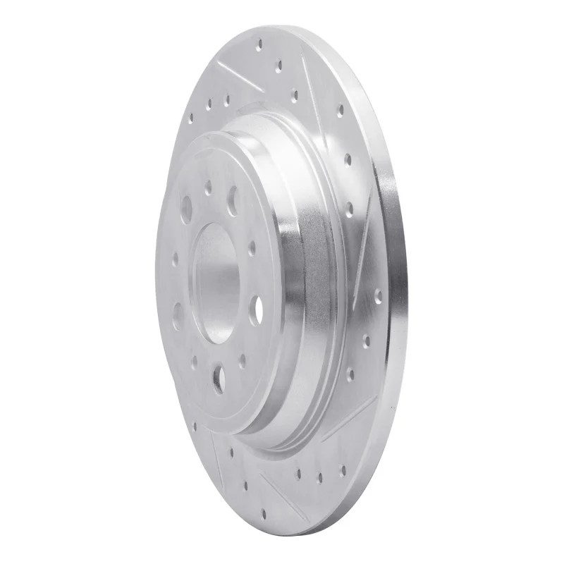 R1 99-00 Volvo V70 Rear Right Drilled & Slotted Silver Brake Rotor - Image 3