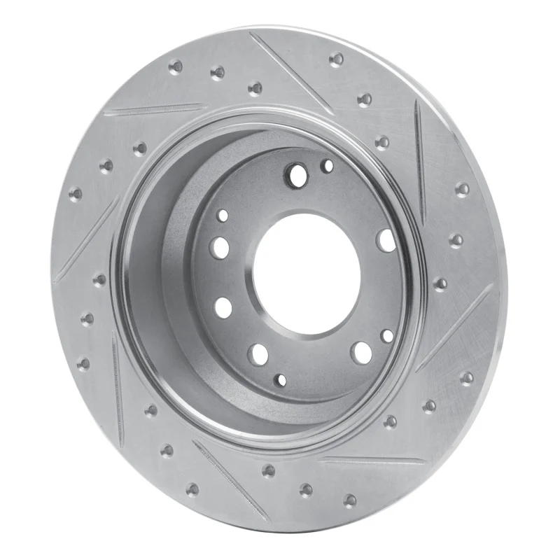 R1 99-01 Acura RL Rear Left Drilled & Slotted Silver Brake Rotor - Image 4