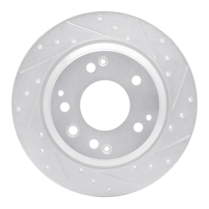 R1 99-01 Acura RL Rear Right Drilled & Slotted Silver Brake Rotor