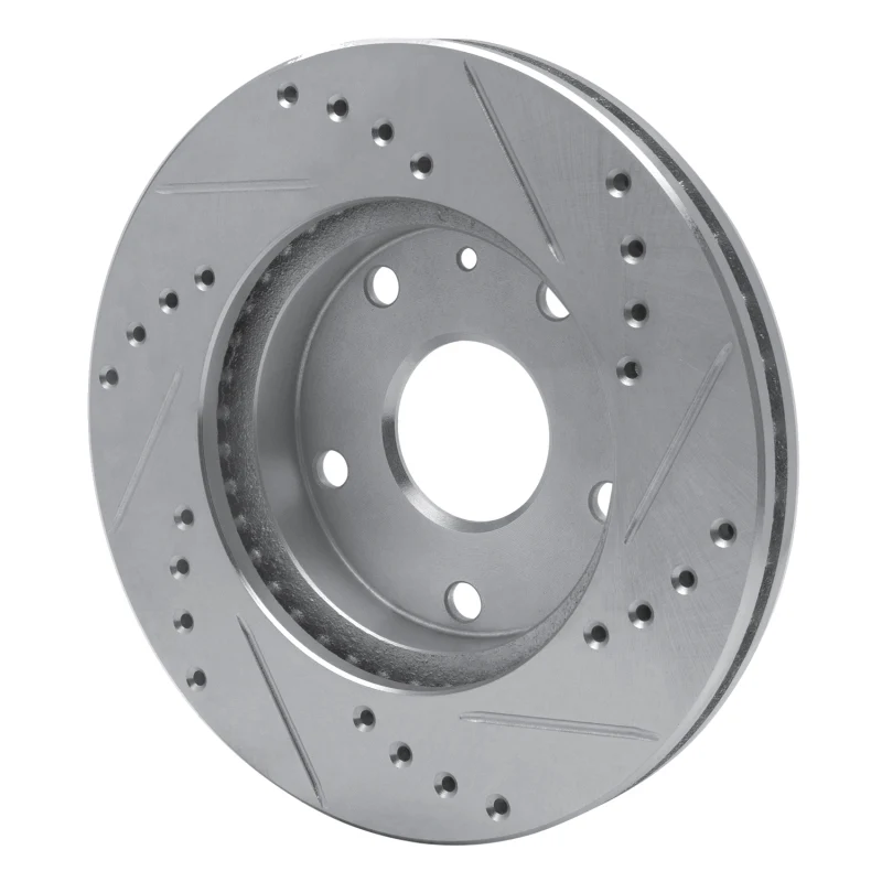 R1 99-02 Daewoo Leganza Front Left Drilled & Slotted Silver Brake Rotor - Image 3