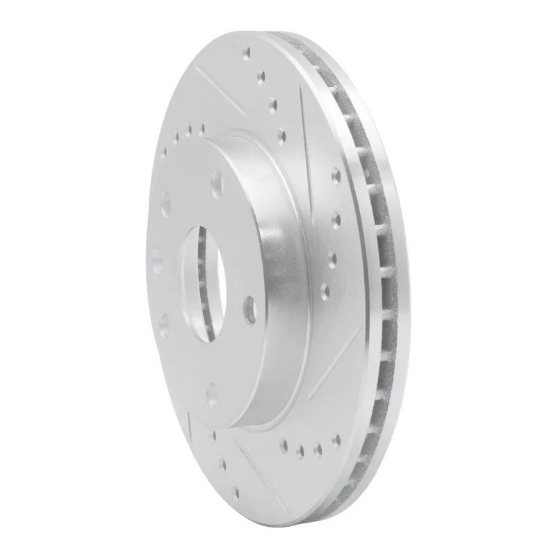 R1 99-02 Daewoo Leganza Front Right Drilled & Slotted Silver Brake Rotor - Image 5