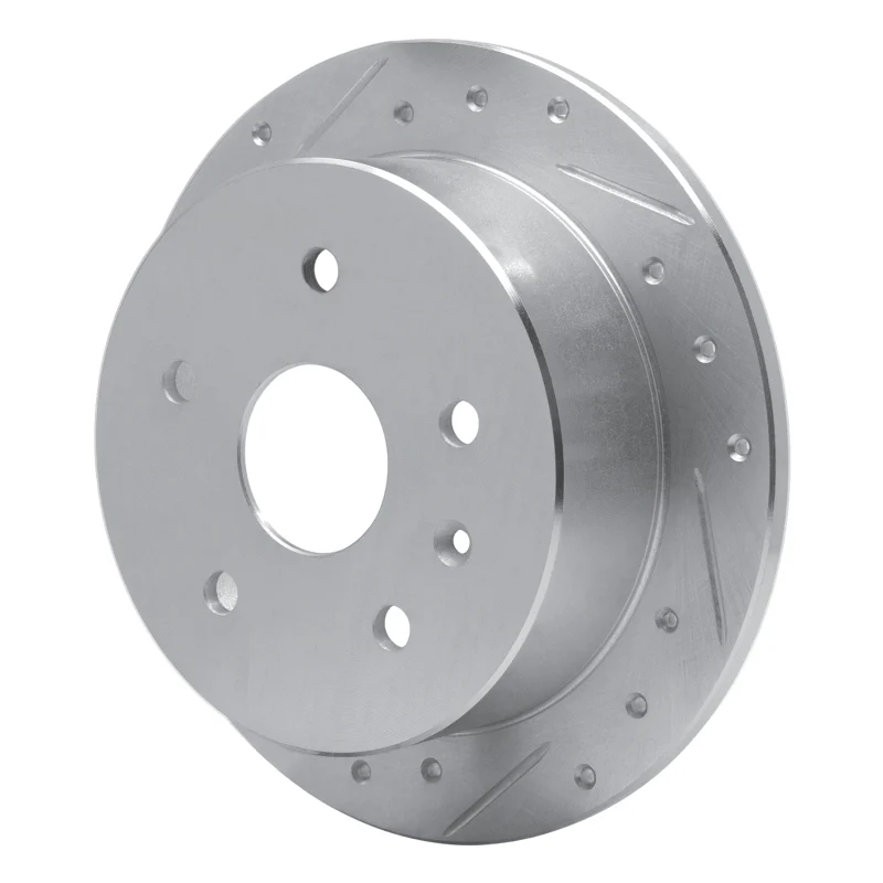 R1 99-02 Daewoo Leganza Rear Left Drilled & Slotted Silver Brake Rotor - Image 2