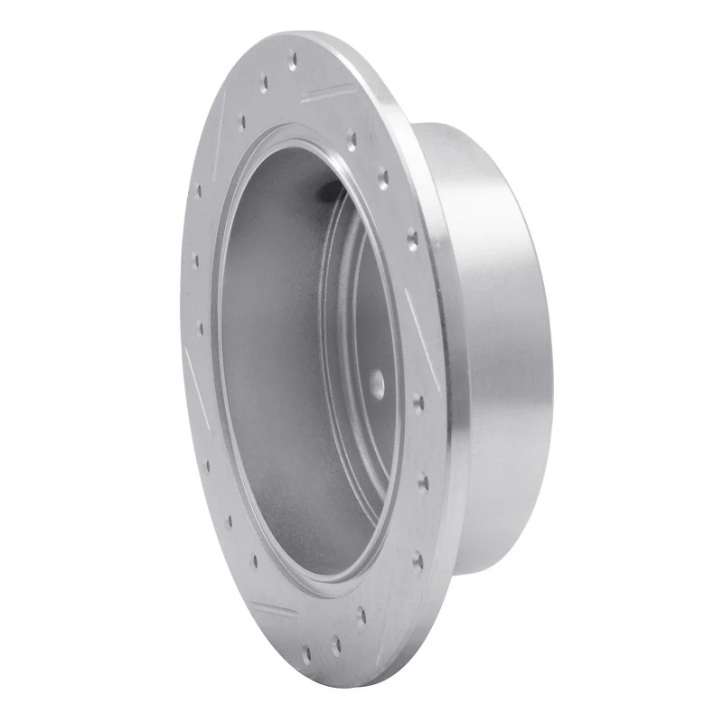 R1 99-02 Daewoo Leganza Rear Right Drilled & Slotted Silver Brake Rotor - Image 4