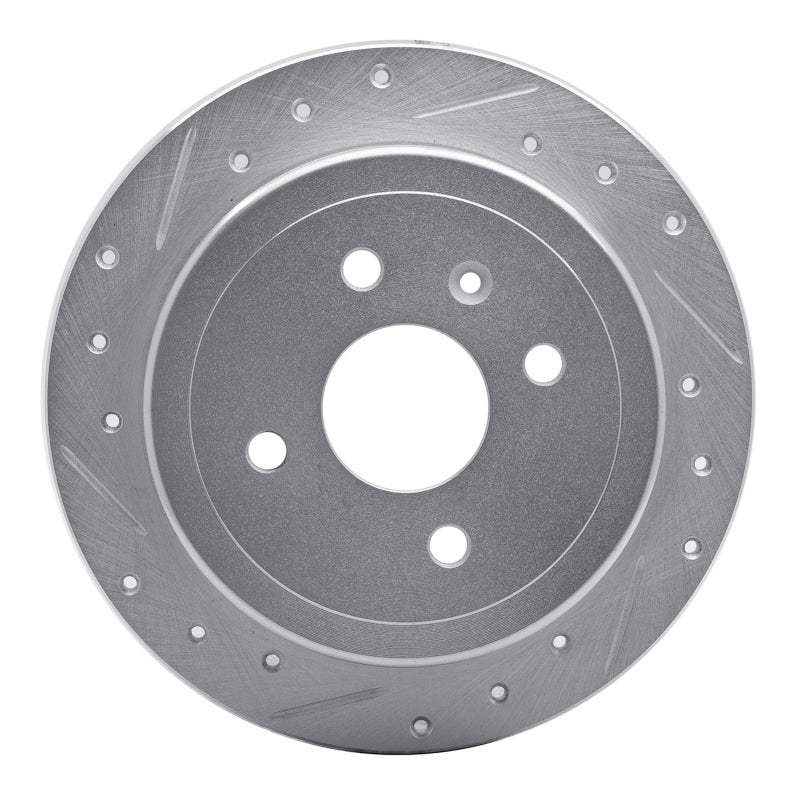 R1 99-02 Daewoo Nubira Rear Left Drilled & Slotted Silver Brake Rotor