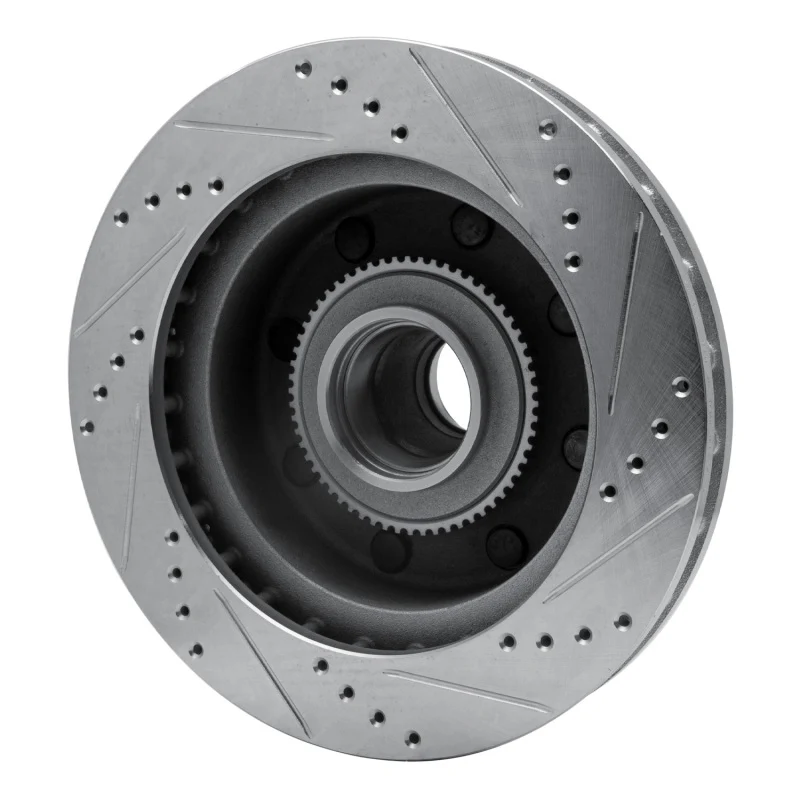 R1 99-02 Ford Excursion Front Left Drilled & Slotted Silver Brake Rotor - Image 5