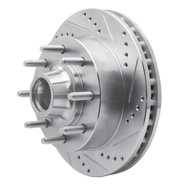 R1 99-02 Ford F-250 2WD (Super Duty) Front Right Drilled & Slotted Silver Brake Rotor - Image 3