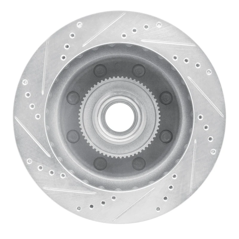 R1 99-02 Ford F-250 2WD (Super Duty) Front Right Drilled & Slotted Silver Brake Rotor - Image 4