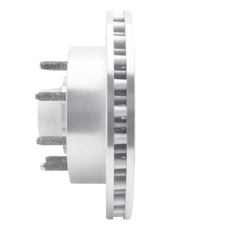 R1 99-02 Ford F-350 Super Duty 2WD Front Left Drilled & Slotted Silver Brake Rotor - Image 4